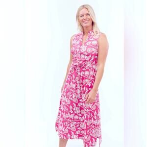 Smith & Quinn Paige Dress Tuileries Bloom Pink Sleeveless Floral Maxi Midi Small